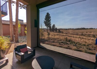 templar screens One tall screen to reduce evening heat, but maintain view Frame Color: Mid-Knight Black Textured Fabric: Twitchell’s Nano 95 Flat Black